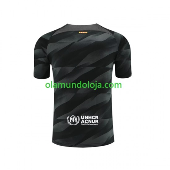 Camisola FC Barcelona Guarda-redes Homem Equipamento Segundo 2023-2024 Manga Curta